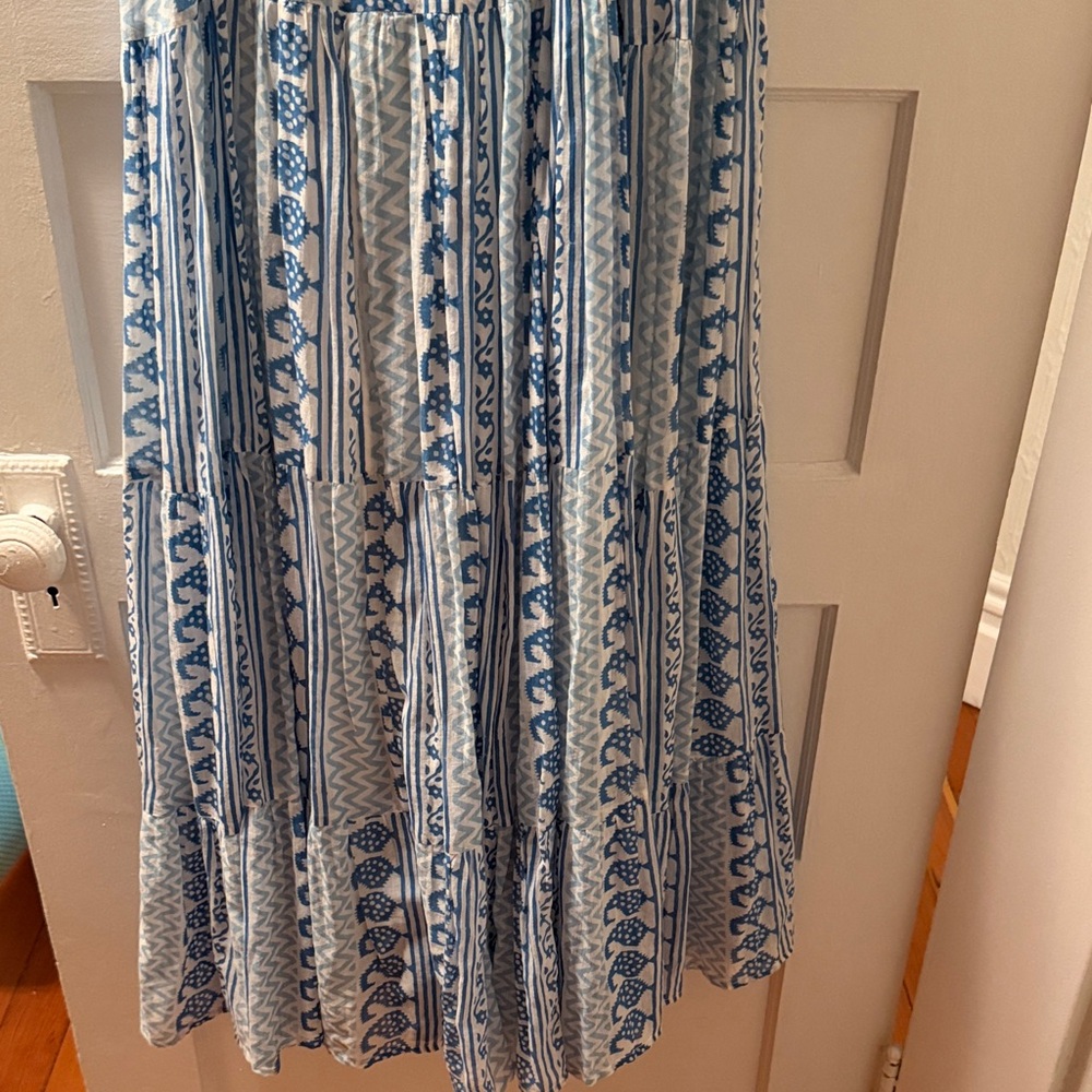 Oliphant Blue Patterned Halter Maxi Dress - Picture 7 of 9